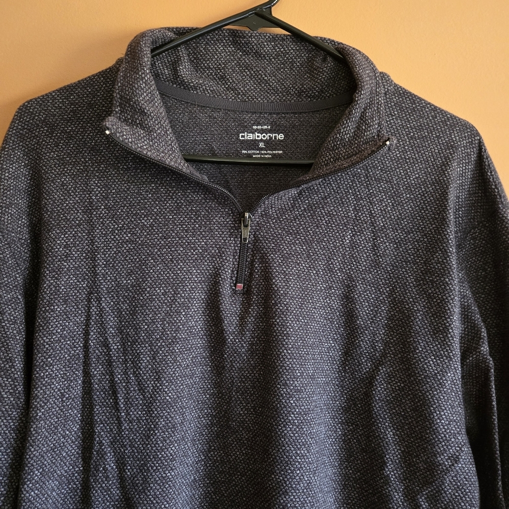 Claiborne Men's 1/4 Zip Sweater PTP=22"